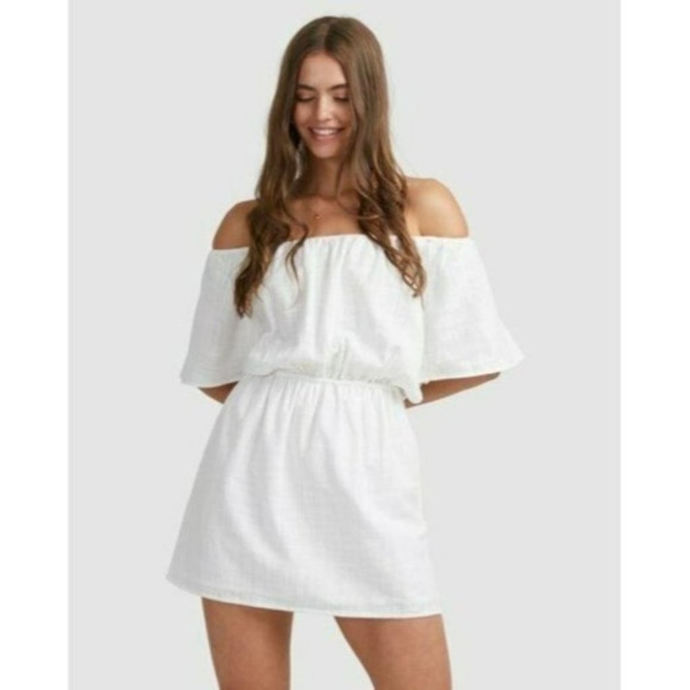 Billabong x Steph Claire Smith Cut Out Mini Dress White Womens Size 14